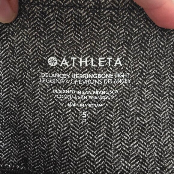 Athleta Gray Delancey Herringbone Tight Sz S - Picture 7 of 10